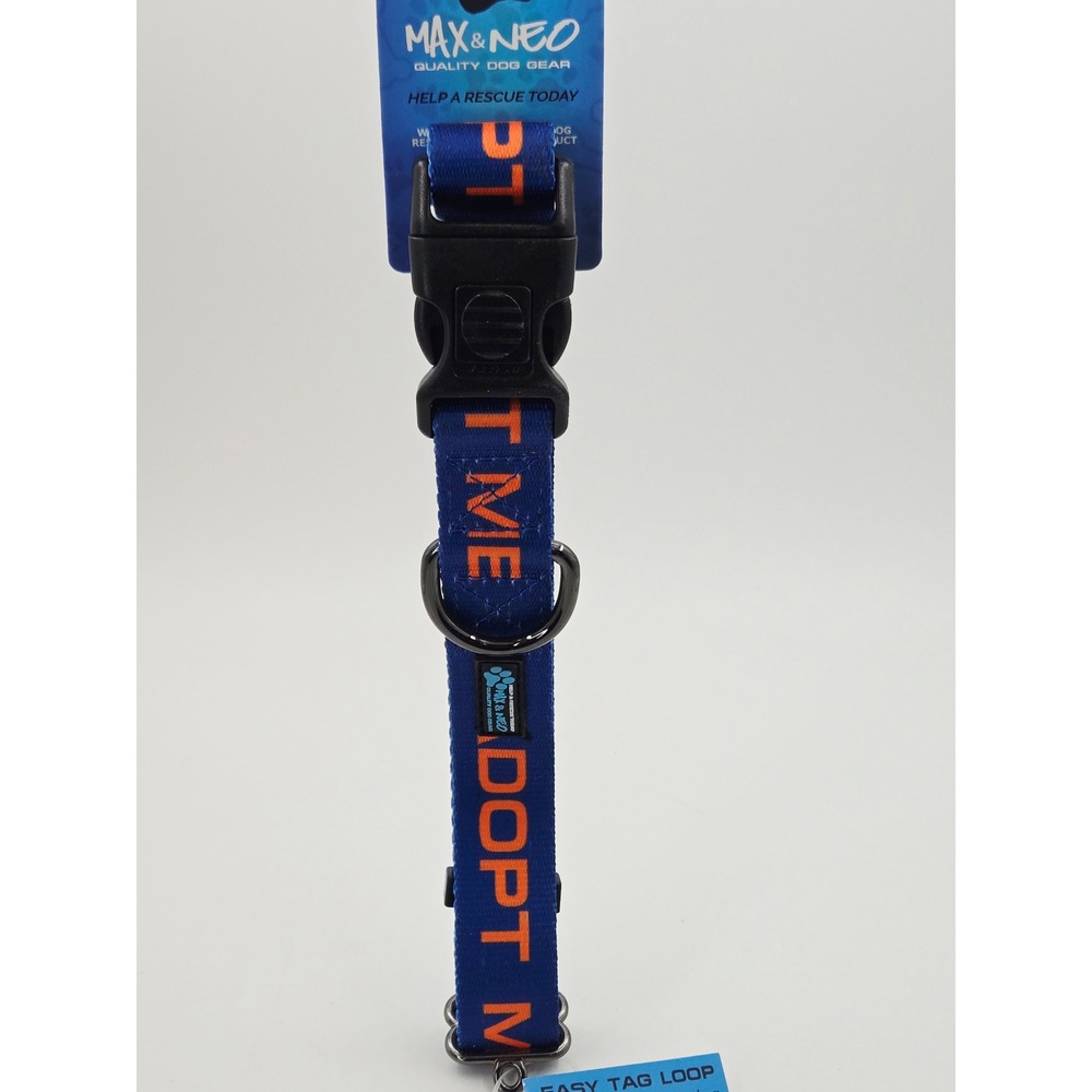 Max and Neo Adopt Me Neo Collar Blue Orange Large 17-25 Inch Dog Rescue Gear C2